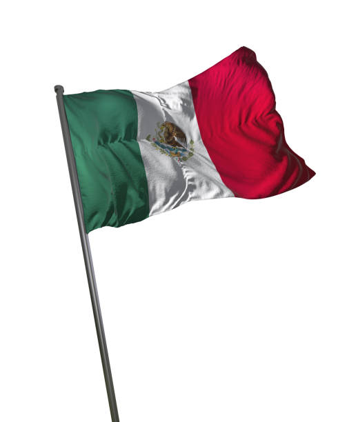 istock Mexico Flag Waving Isolated on White Background Portrait 813806918