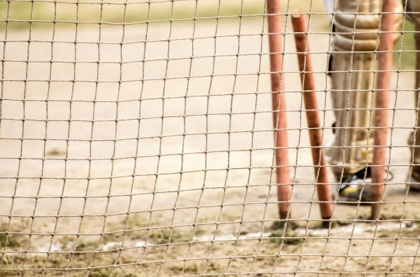 práctica de net - sport of cricket practicing cricket player net fotografías e imágenes de stock