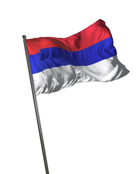 istock Republika Srpska Flag Waving Isolated on White Background Portrait 813817902