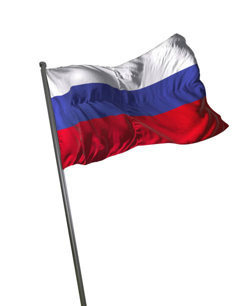 istock Russia Flag Waving Isolated on White Background Portrait 813818450
