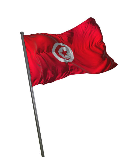 istock Tunisia Flag Waving Isolated on White Background Portrait 813823136