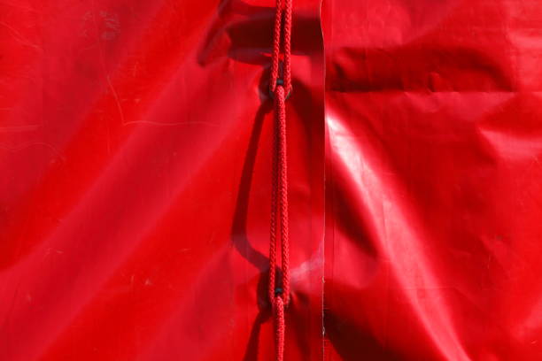 red tarpaulin with red band