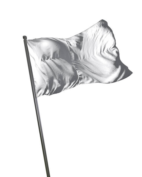 istock White Flag Waving Isolated on White Background Portrait 813830216