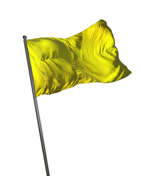 istock Yellow Flag Waving Isolated on White Background Portrait 813830322