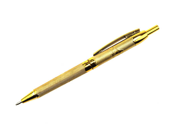 istock gold pen isolated on white background 813865926
