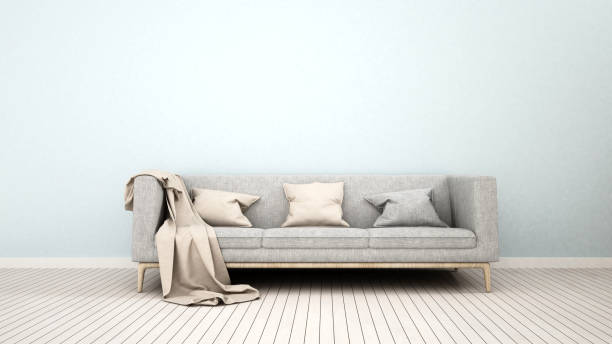 istock sofa in living room for artwork - 3D Rendering 813867962