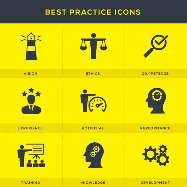 Vector illustration of Best Practice Icons