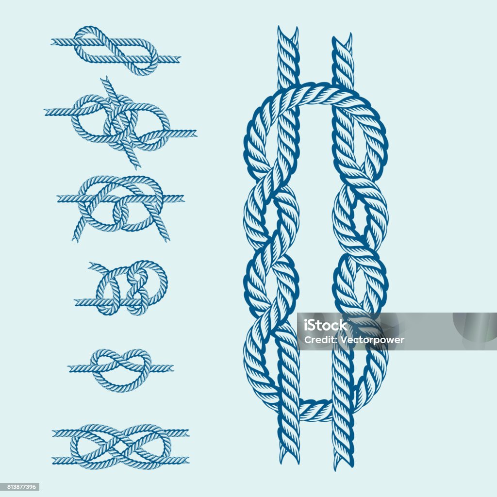 Sea Boat Rope Knots Vector Illustration Isolated Marine Navy Cable Natural  Tackle Sign Stock Illustration - Download Image Now - iStock