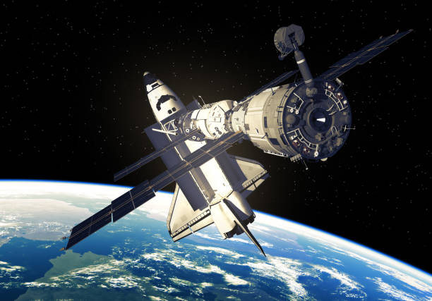 istock Space Shuttle And Space Station Over The Earth 813889096