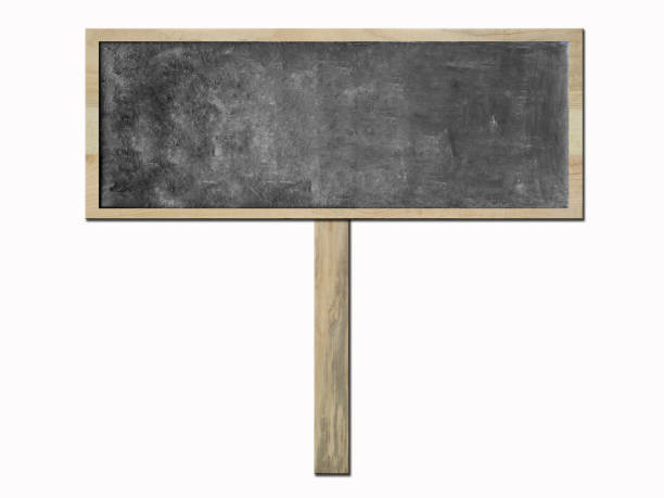 istock Vintage rectangular dark gray or black chalkboard/blackboard with wood frame and wood stand, dark gray or black label, dark gray or black color surface. on white background 813898316