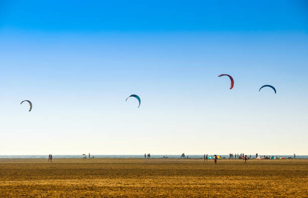 Panorama della spiaggia di surf Prasonisi a Rodi - foto stock