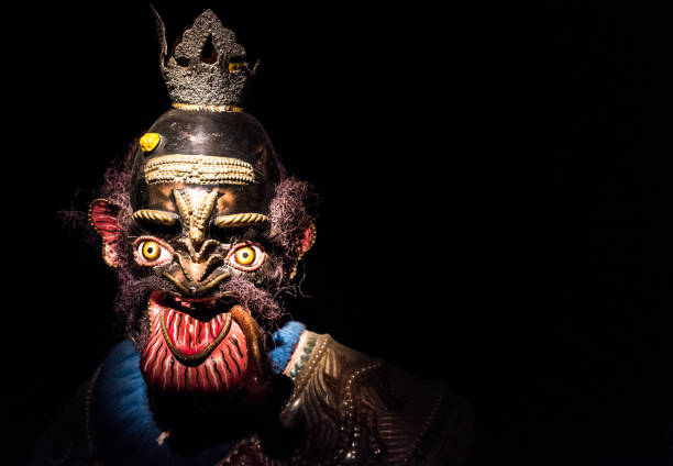 Ziguinchor, Senegal - 29 Dec 2021: Kumpo dance with masks in Senegal, West Africa