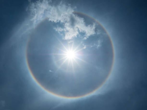 istock The nature created the phenomenon by using sunlight refracted with the moisture in the innermost atmosphere called sun halo, as it shown the circular rainbow around the sun 813907366