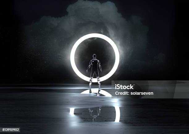 Circle Of Light Stock Photo - Download Image Now - Futuristic, Technology, Landscape - Scenery