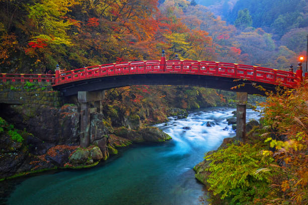 istock Shinkyo Bridge during autumn in Nikko 813919550