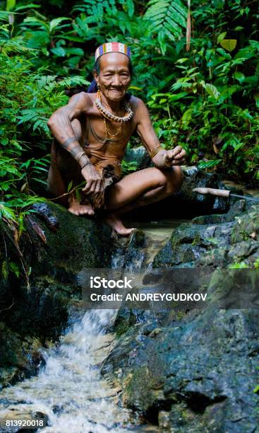 Man Mentawai Tribe Is Going In The Jungle Stock Photo - Download Image Now - Ancient, Ancient Civilization, Cultures