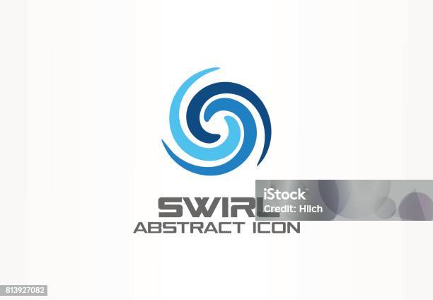 Abstract Idea For Business Company Eco Nature Whirlpool Spa Aqua Swirl Symbol Water Spiral Blue Circle Three Segment Mix Concept Colorful Vector Icon Stock Illustration - Download Image Now