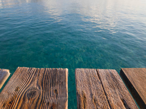 istock Reflections on sea water and wooden pier 813927192