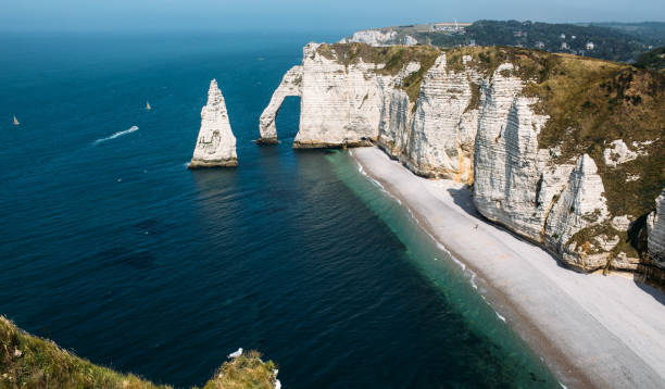 istock Chalk cliffs at Cote d'Albatre. Etretat 813927342