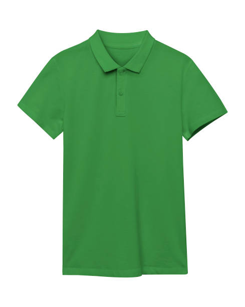 istock Bottle green polo shirt isolated on white 813930884
