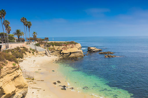 A stock photo of La Jolla Cove beach in San Diego California.