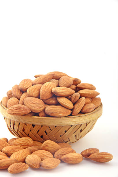 Almond in wooden bowl