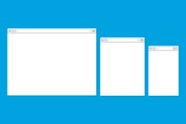 открытое окно браузера интернета в плоском стиле - browser internet web page window stock illustrations
