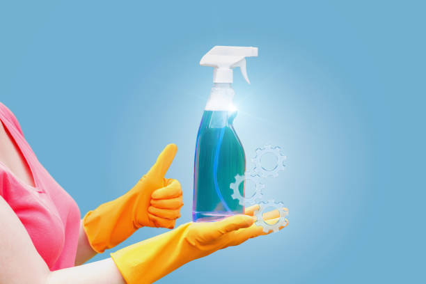 istock In the hand spray for effective cleaning. 813979776