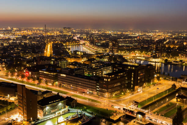 istock Aerial panorama of Rotterdam 813993020