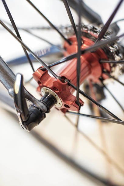 istock bicycle wheel with quick release mechanism 813999308