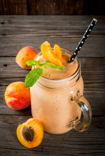 istock Apricot smoothie in mason jar 813999396