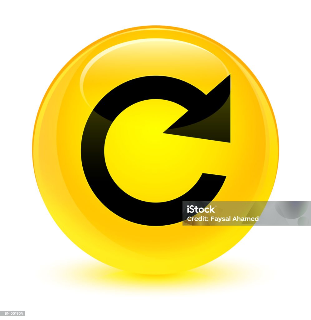 Reply Xoay Biểu Tượng Nút Tròn Màu Vàng Thủy Tinh Hình minh họa ...