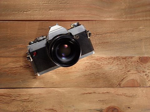 Camera - Photographic Equipment, Wood - Material, Single Object, Camera Film, Equipment