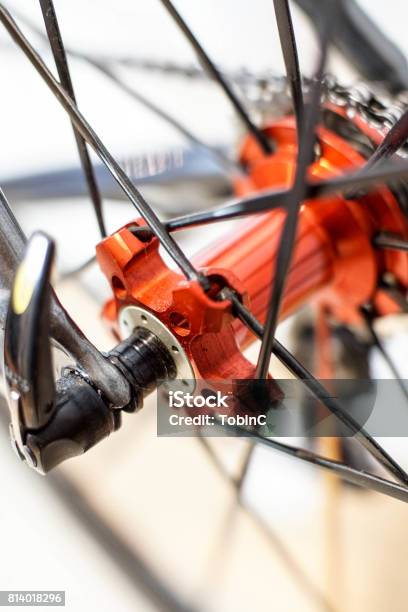 Bicycle Wheel Quick Release Stock Photo - Download Image Now - Abstract, Bicycle, Black Color