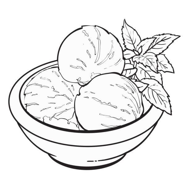 miska matcha lody herbaty miarki - frozen leaf cold white background stock illustrations