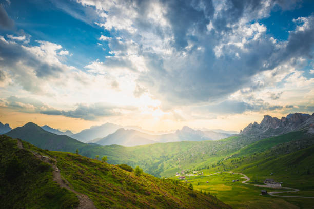Sunset over Pass Giau.