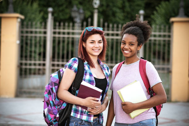 istock Two high school girls ready to go back to school 814081722