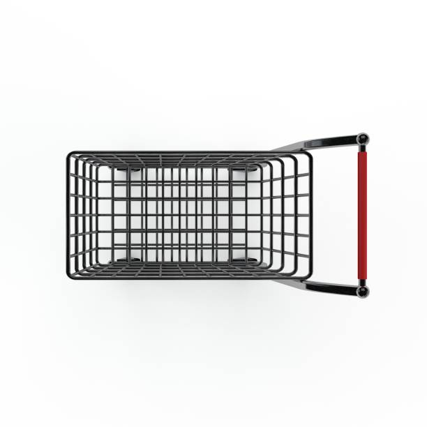 istock Empty shopping cart. Isolated on white background. 3D rendering illustration. 814082348
