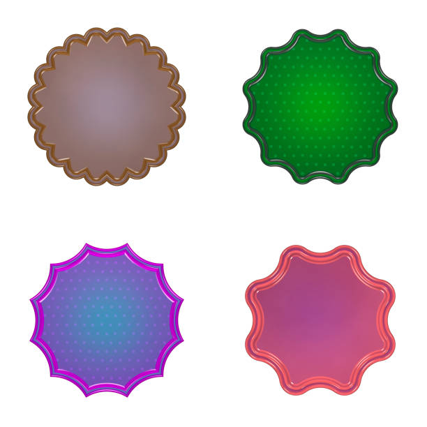 Blank badge set. Isolated on white background. 3D rendering illustration.