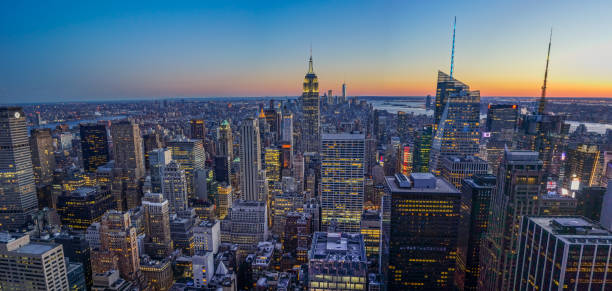 istock New York Skyline Sunset Aerial View 814101682