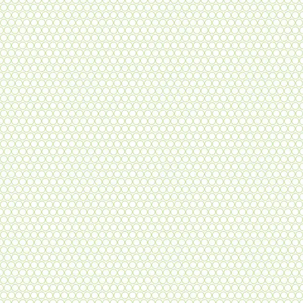 Vector illustration of Seamless pattern in green color made of circles. Inspired of banknote, money design, currency, note, check or cheque, ticket, reward. Watermark security. Vector.