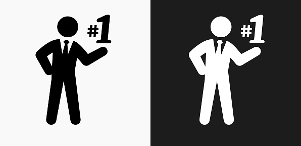 Number One Icon On Black And White Vector Backgrounds Stock