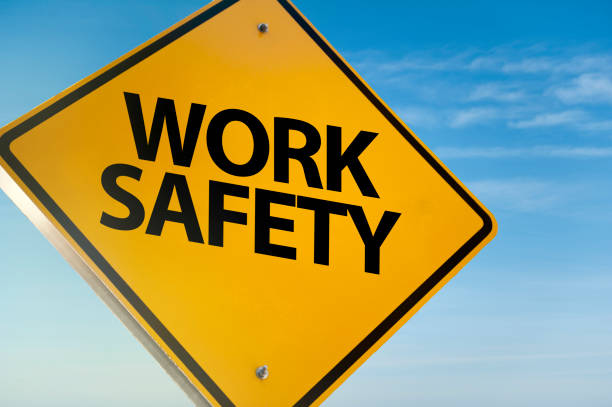Work safety / Warning sign (Click for more) stock photo
