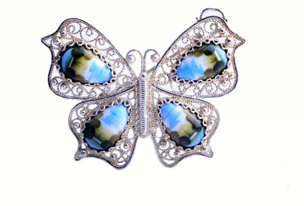 istock Brooch butterfly isolated on white background 814167648