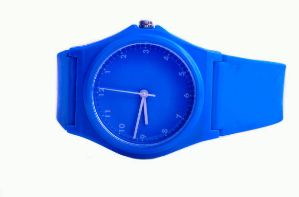 Woman blue watches isolated on white