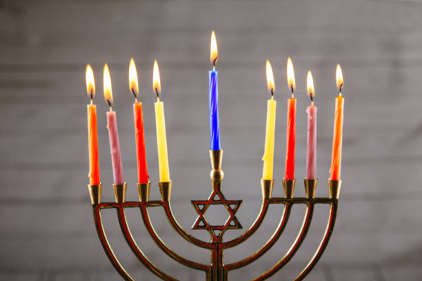 istock Star of David Hanukkah menorah 814173312