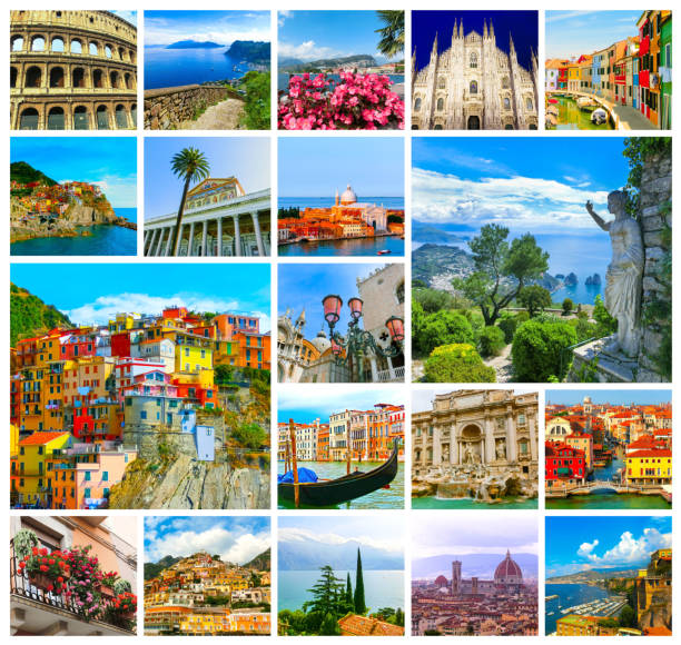 istock Collage from photos of Italy on white background 814184046