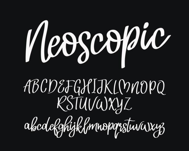 ilustrații de stoc cu font vectorial modern elegant - scris de mână