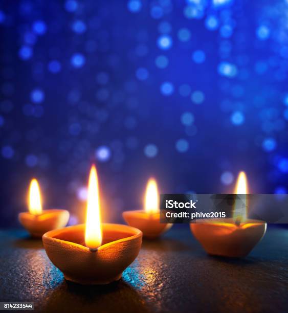 Diwali Oil Lamp Stock Photo - Download Image Now - Diwali, Defocused, Backgrounds