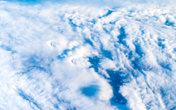 istock close up Cloud Top view sky from airplane window,Nature background,aerail view 814236550